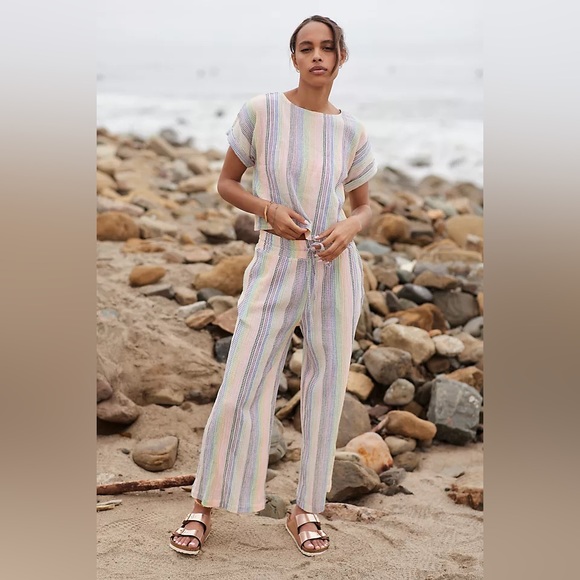 Anthropologie Dolan Striped Gauze Tee - Picture 2 of 8